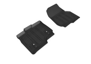 Ford F150 Supercrew Floor Mats - Front - 3D MAXpider - Hybrid Insert Kagu - Black - `15-`22 Ford F150 Supercrew Floor Mats - Front - 3D MAXpider - Hybrid Insert Kagu - Black - `15-`22